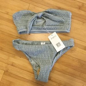 Zaful grey ruched cheeky bikini NWT sz Sm